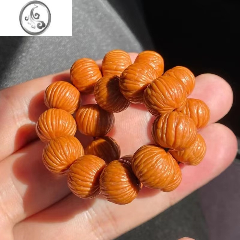 jimi土豪猴头串京八棱小核桃手串凤羽猴头南瓜桩男女单圈佛珠文玩手链