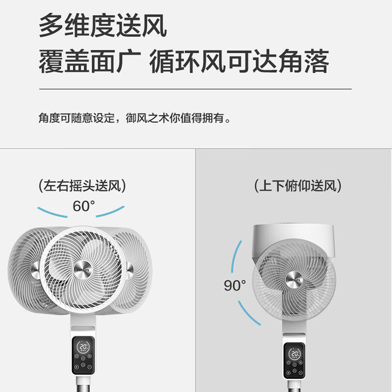 飞利浦空气循环扇ACR2142CF家用电风扇遥控落地扇涡轮对流四季扇电扇客厅台地扇高清大图