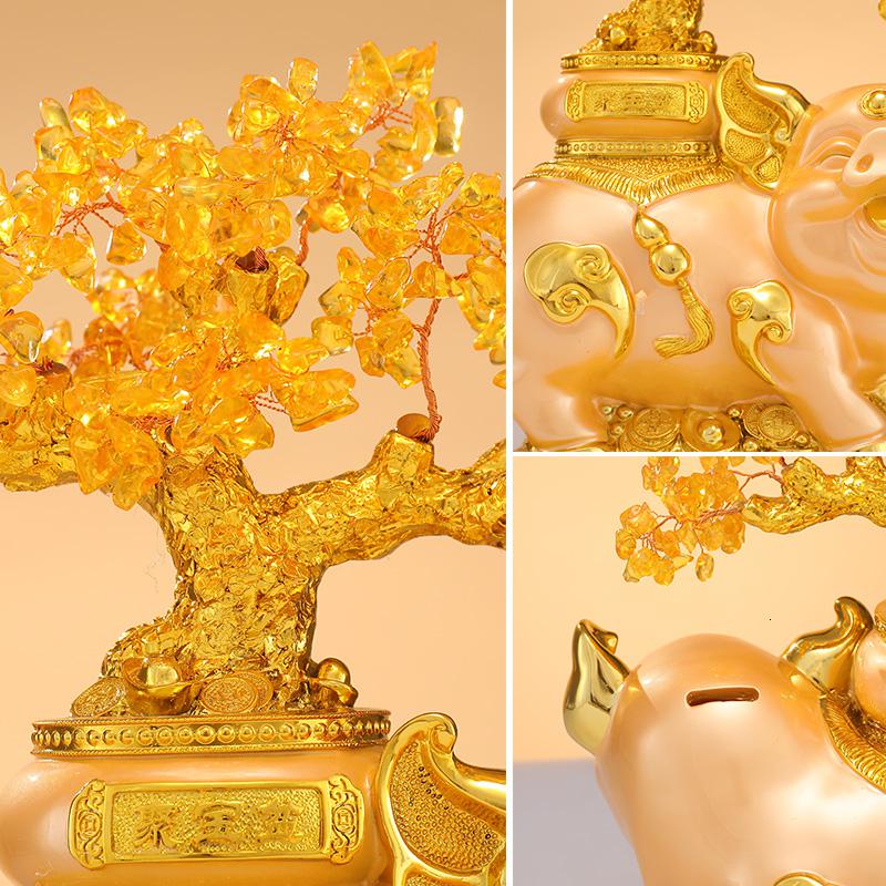 美帮汇金猪摆件客厅玄关博古架装饰品工艺新房间布置摆设高清大图