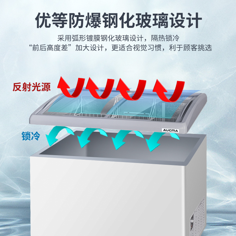 澳柯玛(AUCMA) 展示柜 SD-280 280升-30℃度商用大容量大型保鲜冰柜