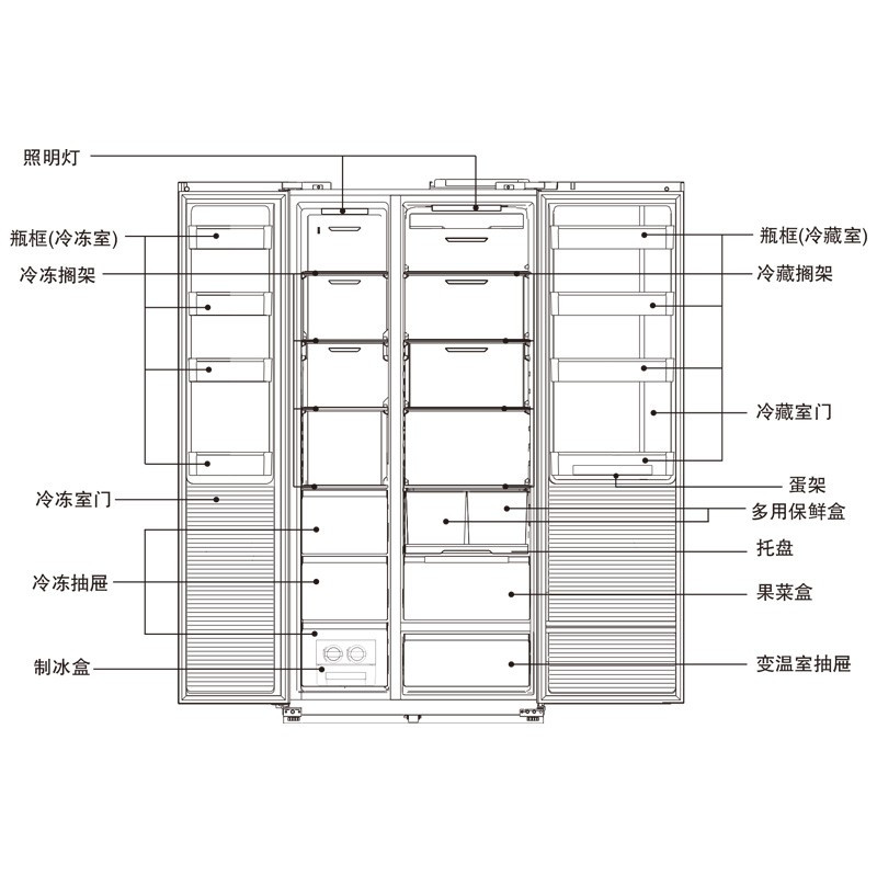 松下(Panasonic)NR-B651WG-DG 640升超大容量 Ag银离子抗菌 风冷无霜对开门冰箱