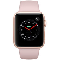 Apple Watch Series3 智能手表GPS+蜂窝网络款 42毫米金色铝金属表壳粉砂色运动型表带 MQQU2CH/A