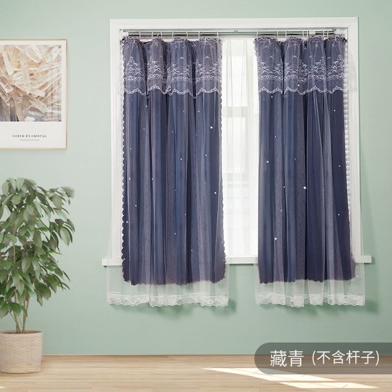 网红免打孔魔术贴窗帘 出租屋自粘遮光布 宿舍卧室飘窗纱帘子图片