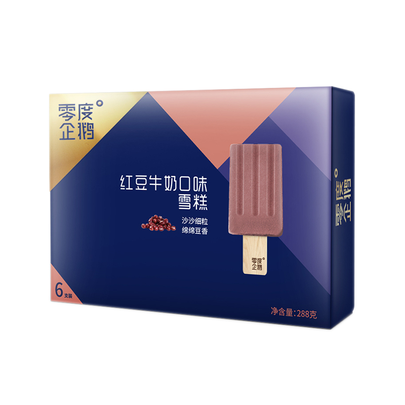 零度企鹅 红豆牛奶口味雪糕288g（48g*6支）