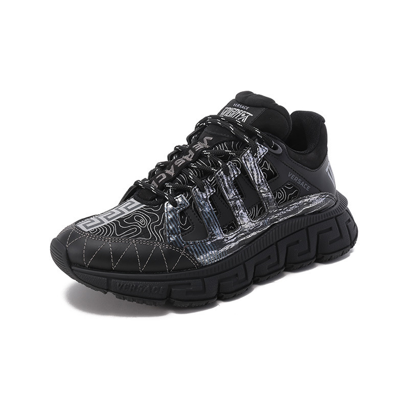 范思哲versace男士织物配皮trigreca系带休闲运动鞋dsu8094d18tcg