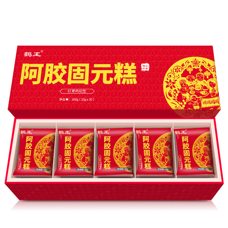 鹤王阿胶糕即食送礼盒装女士型固元膏阿胶膏方