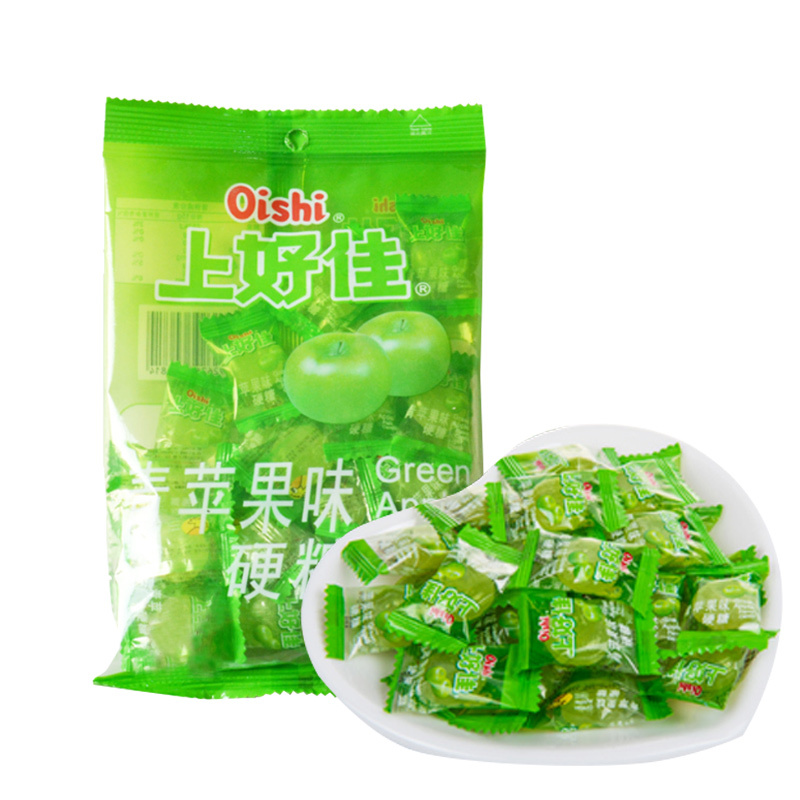 上好佳糖果青苹果味100g5袋休闲零食