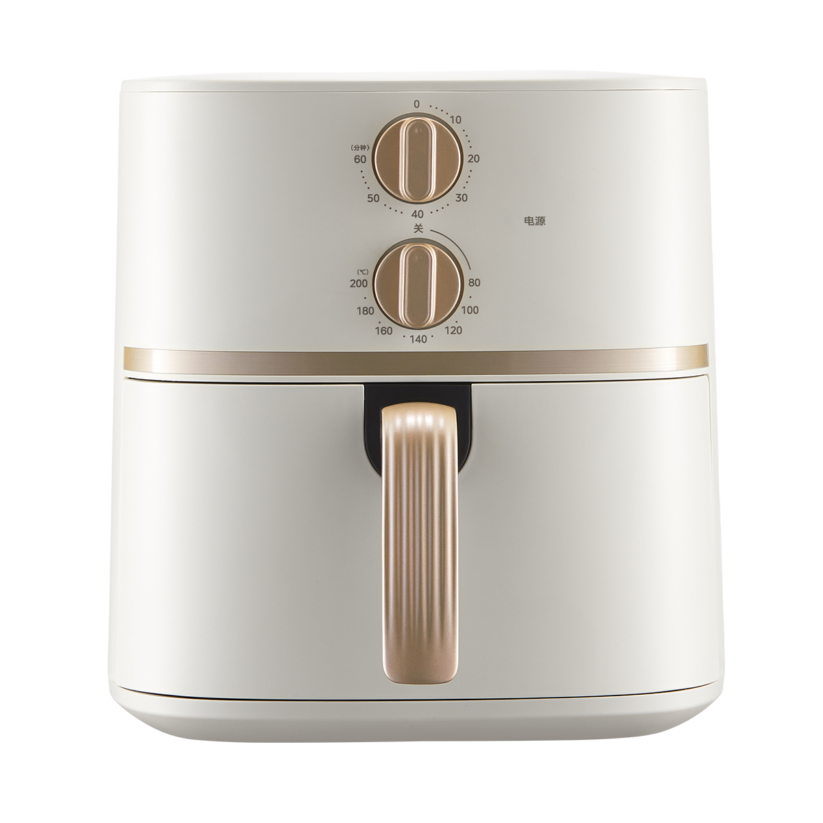 美的(Midea)空气炸锅免翻面双旋钮家用大容量5.3L多功能空气炸锅蒸烤一体热风循环 MF-KZE535J5
