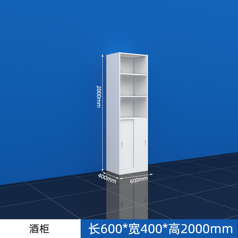 烟酒柜长款 白色免漆密度板3000*400*2000 定制高清大图