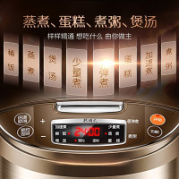 苏泊尔(SUPOR)电饭煲5L容量家用智能预约多功能电饭锅 拉丝不锈钢机身 球釜电饭煲 精控火候款 咖啡色家用电锅
