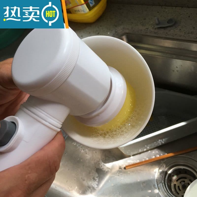 敬平电动清洁水池洗碗器多功能家用地板刷子浴室卫生间厨房瓷砖浴缸 升级充电款1套(含6个刷头)图片