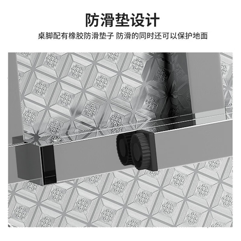 域赢餐桌折叠圆形桌加厚简约不锈钢吃饭桌经济型单层户外桌子-1.3圆桌 拉丝桌面高清大图