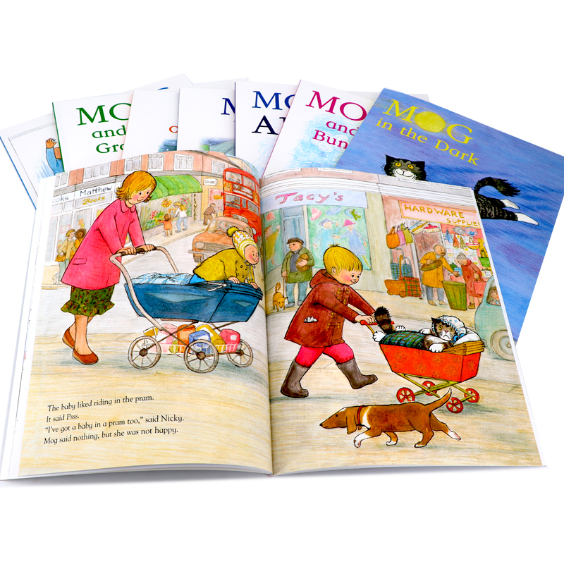 [正版]小猫莫格成长系列8册 Mog and the baby 英文原版绘本 老虎来喝下午茶同作者Judith Ker