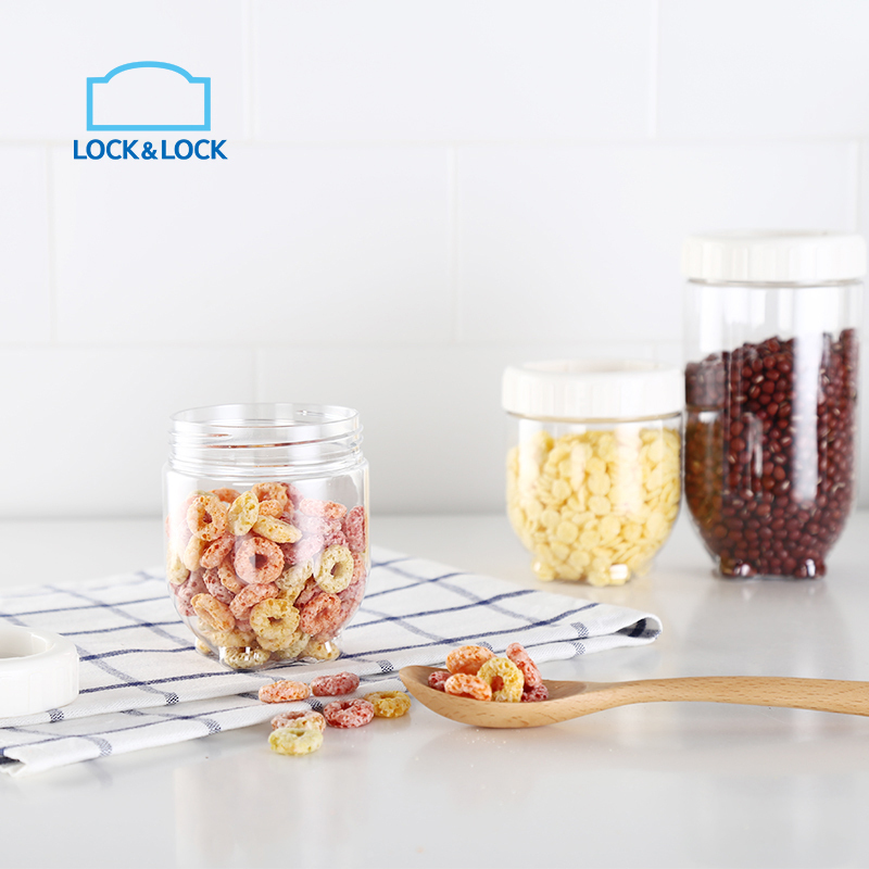 乐扣乐扣(lock&lock) 新概念储物罐二件套 塑料收纳罐保鲜盒 500ml*2 INL203S001