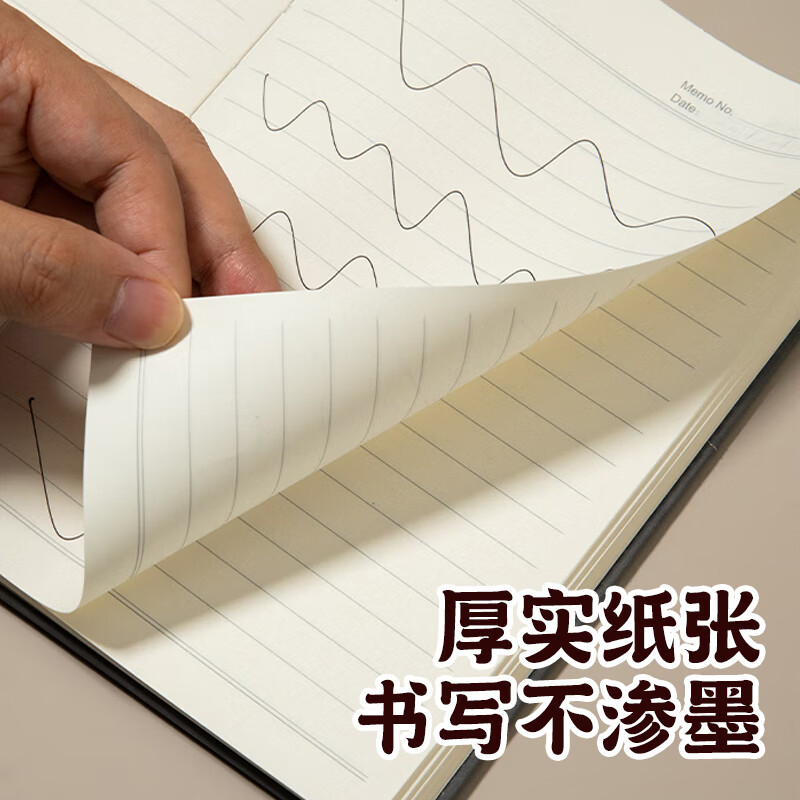 齐心 ECPA596 时尚系列随身收纳记事本 A5 96张 灰高清大图