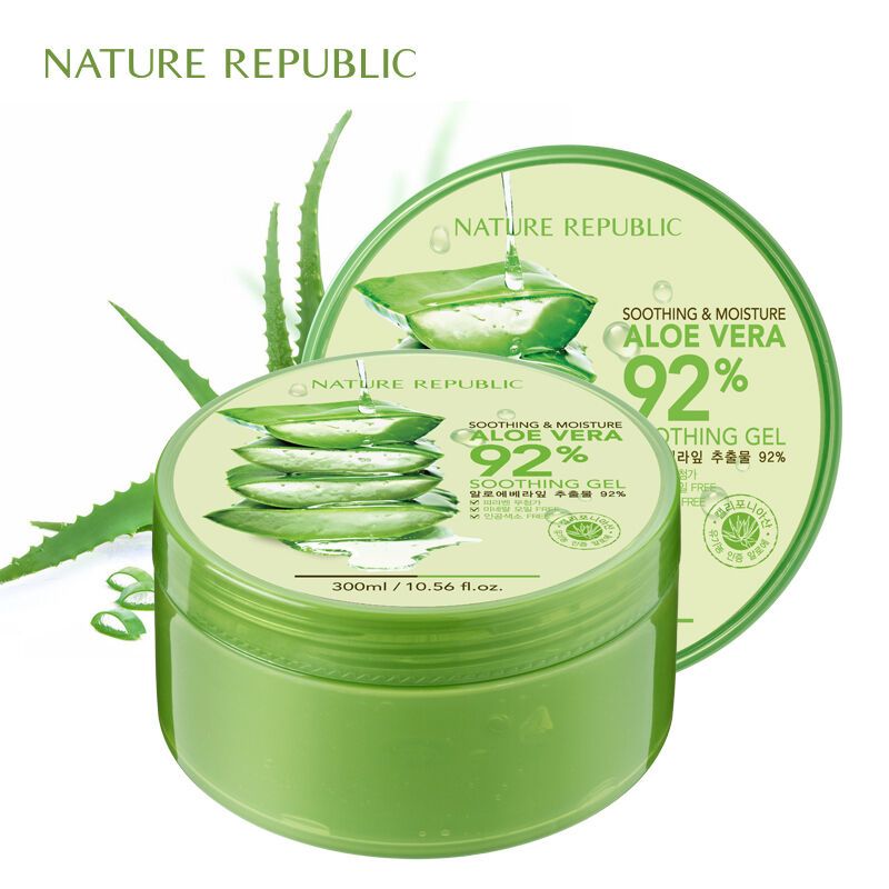 [2盒装]自然乐园/Nature Republic补水芦荟胶消炎镇静舒缓控油平衡肌肤保湿面霜 芦荟胶300ml 两盒装