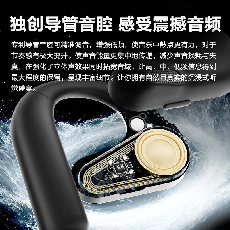 纽曼[匠心顶配]蓝牙耳机挂耳式开放不入耳骨传导概念运动跑步长续航通话降噪高品质适用苹果华为小米 TWS-Q12高清大图