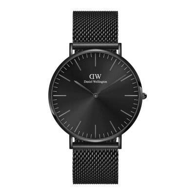 丹尼尔惠灵顿(Daniel Wellington)男士机械表简约时尚不锈钢链条黑色潮流腕表