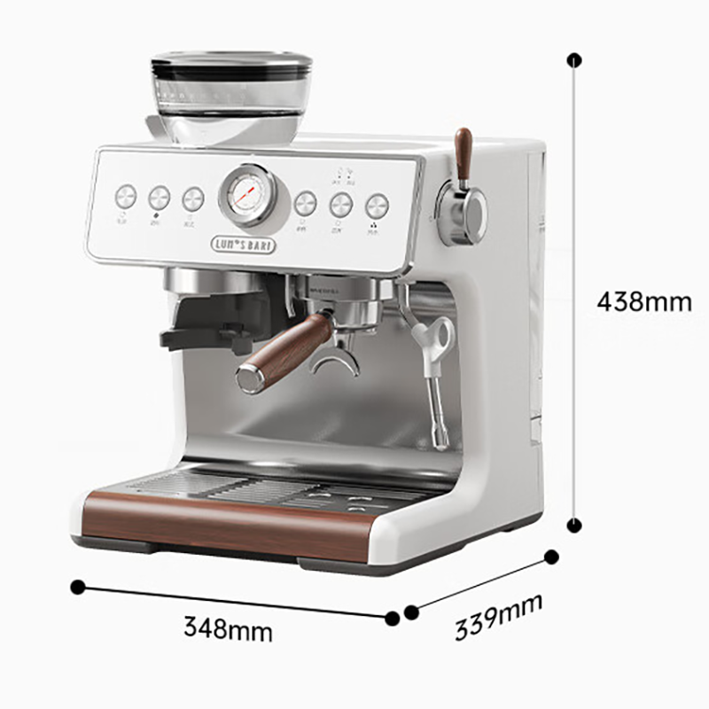 露茉 意式Pro咖啡机双加热双泵半自动研磨一体机CMA02