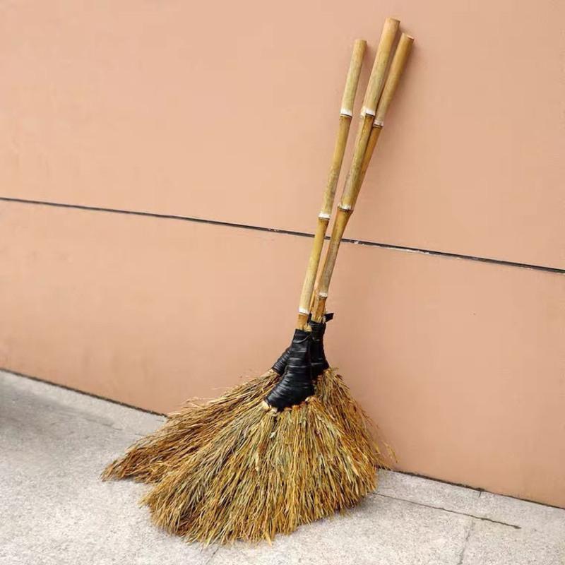 竹扫把黑皮带叶大扫把户外金枝工厂院子环卫扫马路单位大号竹扫帚竹