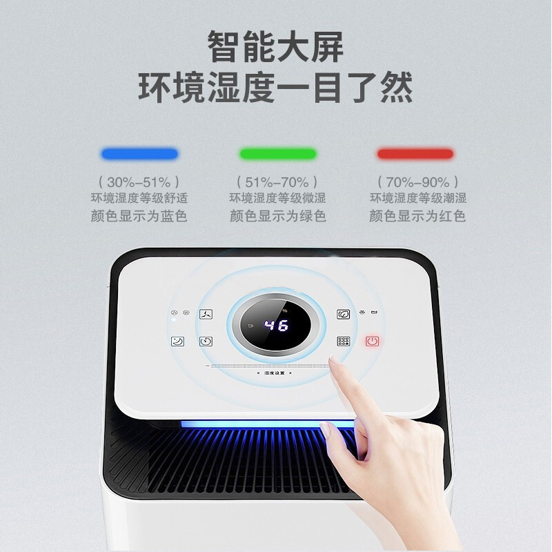 志高(CHIGO)除湿机家用吸湿机2.5L水箱净化抽湿机地下室去湿辅助干衣吸湿器除湿器ZG-FD1080(白色)