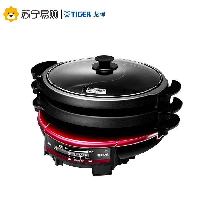 虎牌(tiger)电火锅多功能料理锅鸳鸯锅烧烤 CQD-F12C