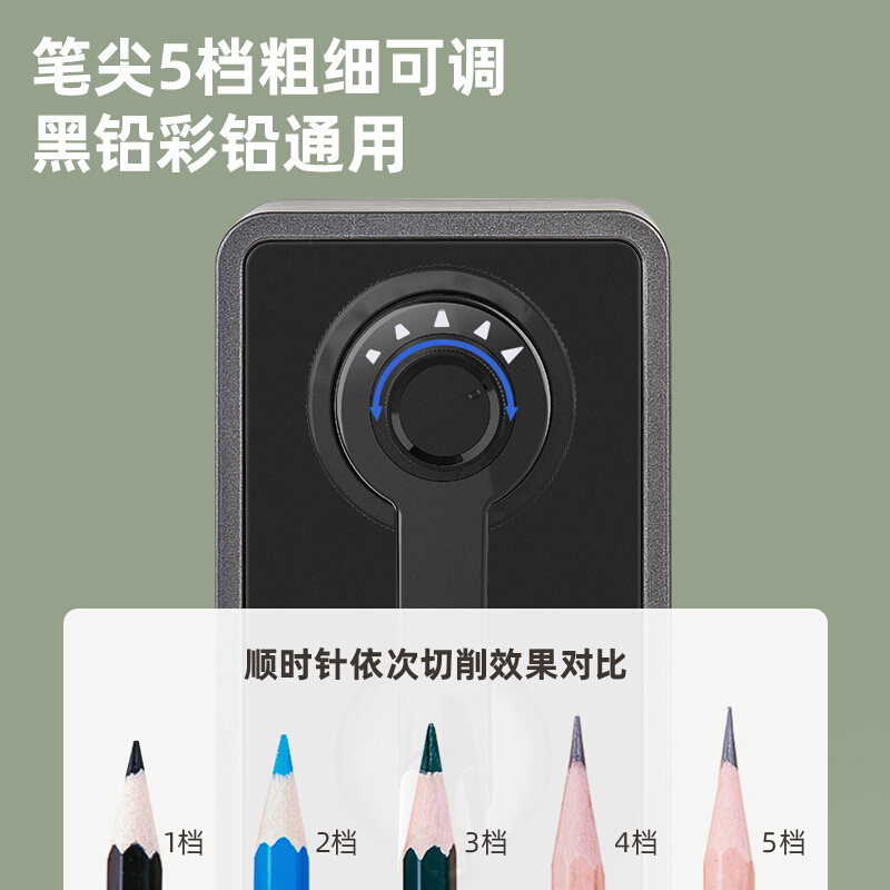 得力(deli)71160削笔机 自动进笔手摇铅笔削笔器