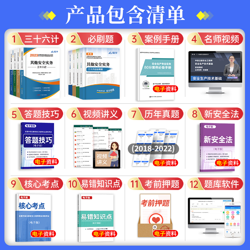 [正版图书]学霸笔记2023年中级注册安全师工程师考点速记四色笔记懒人口袋书其他化工建筑注安师考前押题密卷模拟题库教材历高清大图