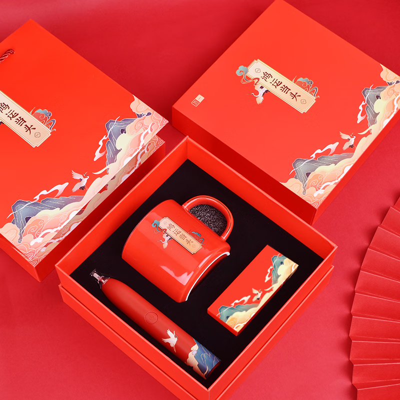 勿一 鸿运当头系列 国潮电动牙刷(充电款)+国潮高档陶瓷杯组合套装