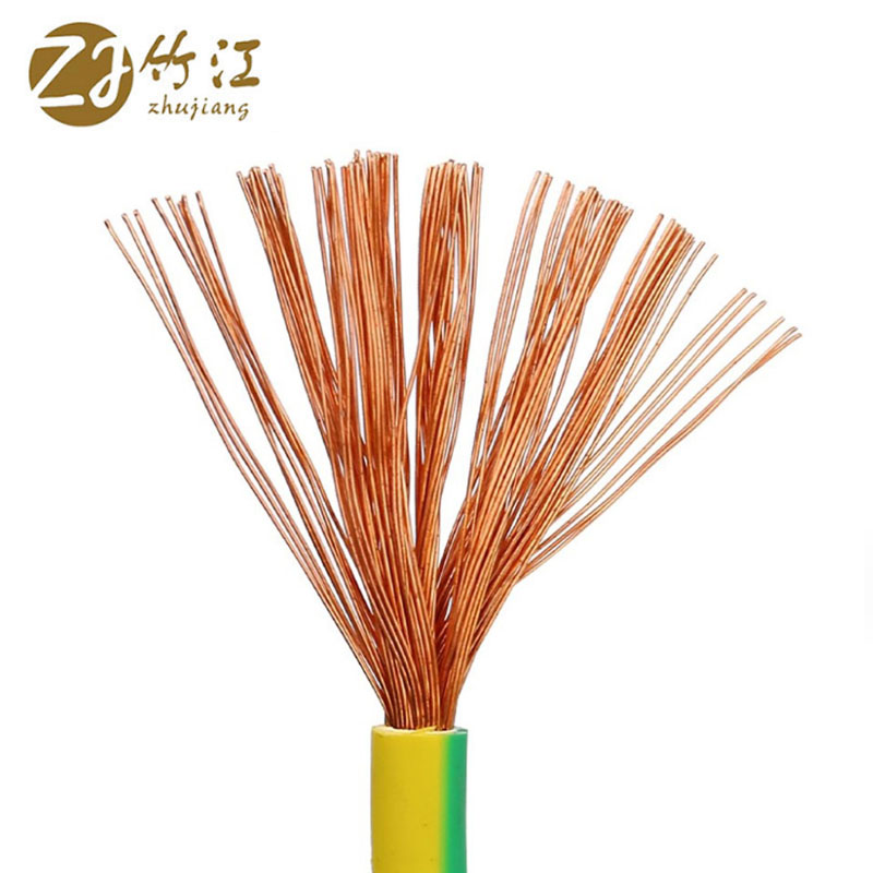 竹江 阻燃电源线黄绿色 ZR-RVV7*0.52-450/750V 米高清大图