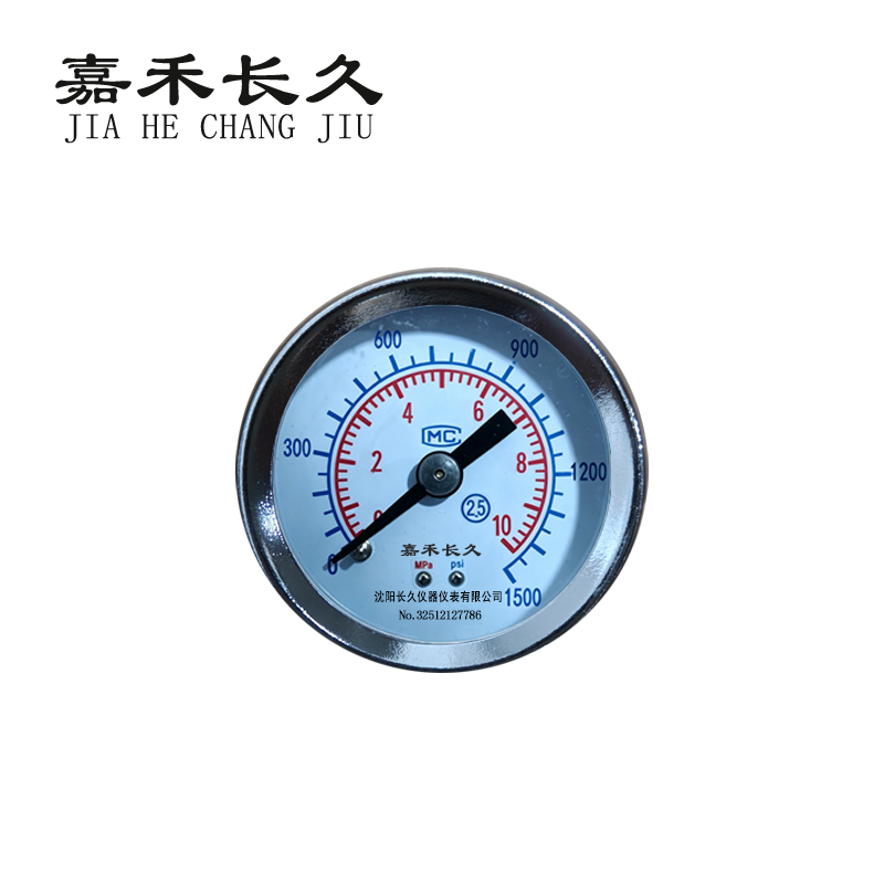 嘉禾长久 压力表轴向检测型 Y40Z 块 Y40Z，0-10Mpa