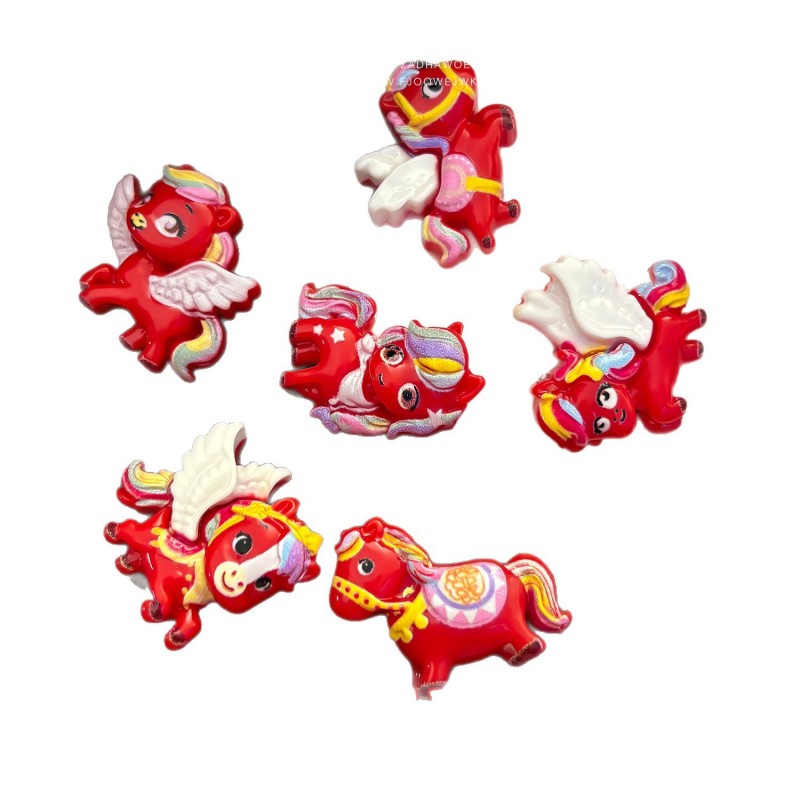 新年马年冰箱贴仿真树脂卡通立体小飞马强磁吸留言贴喜庆家居装饰高清大图