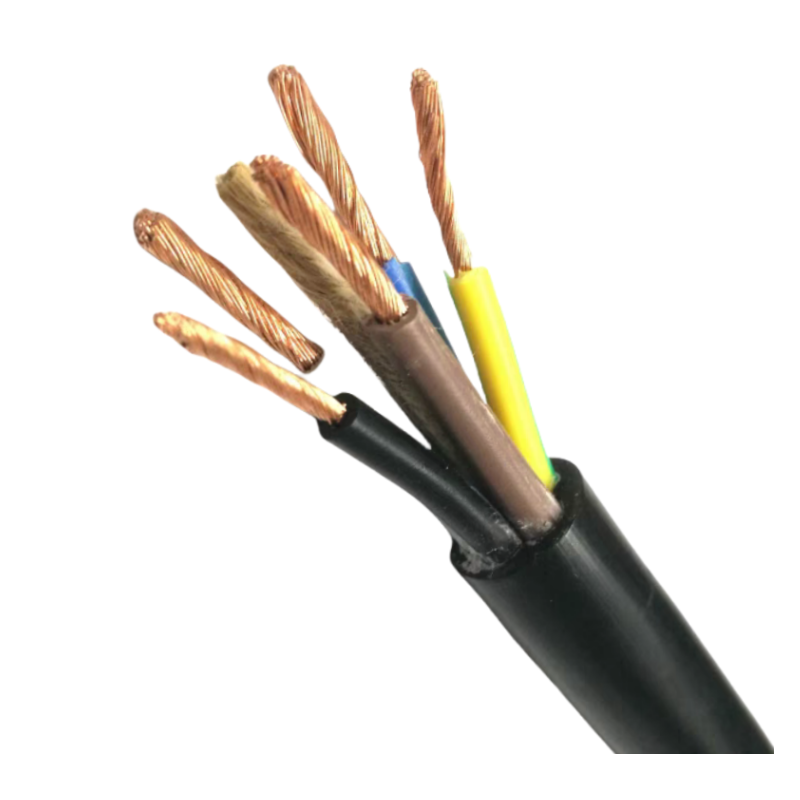 绵缆 铜芯聚氯乙烯绝缘聚氯乙烯护套软电缆 RVV-5*1.0黑色300/500V 米高清大图