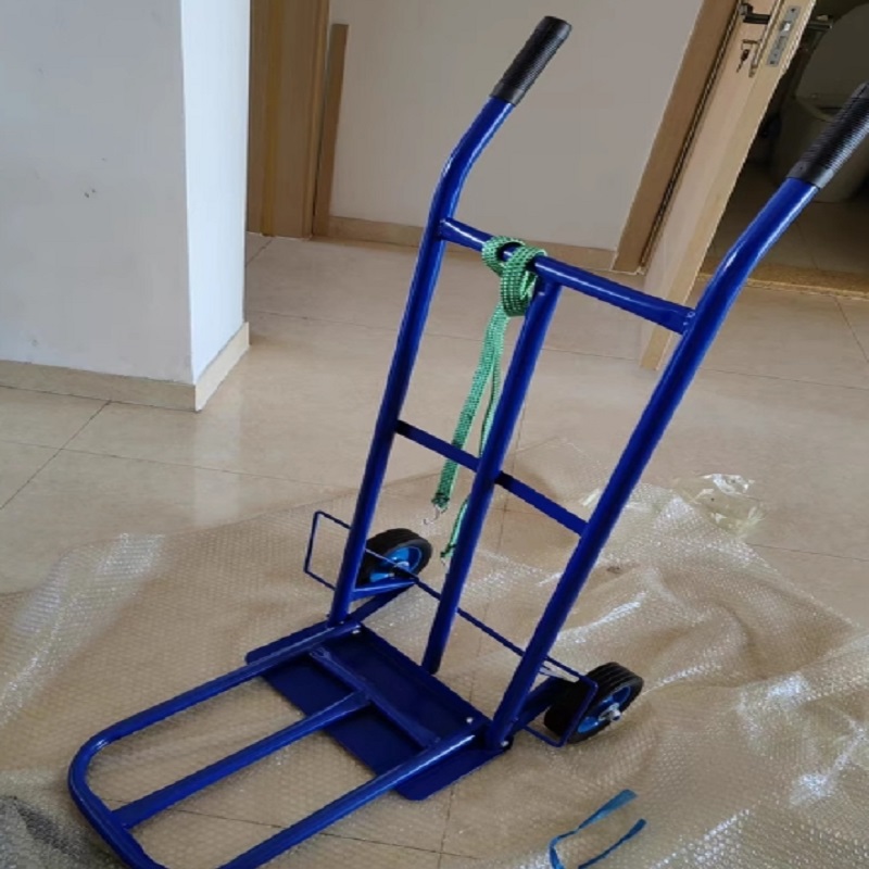 气瓶手推车\(无护盖款)单瓶/蓝色高清大图