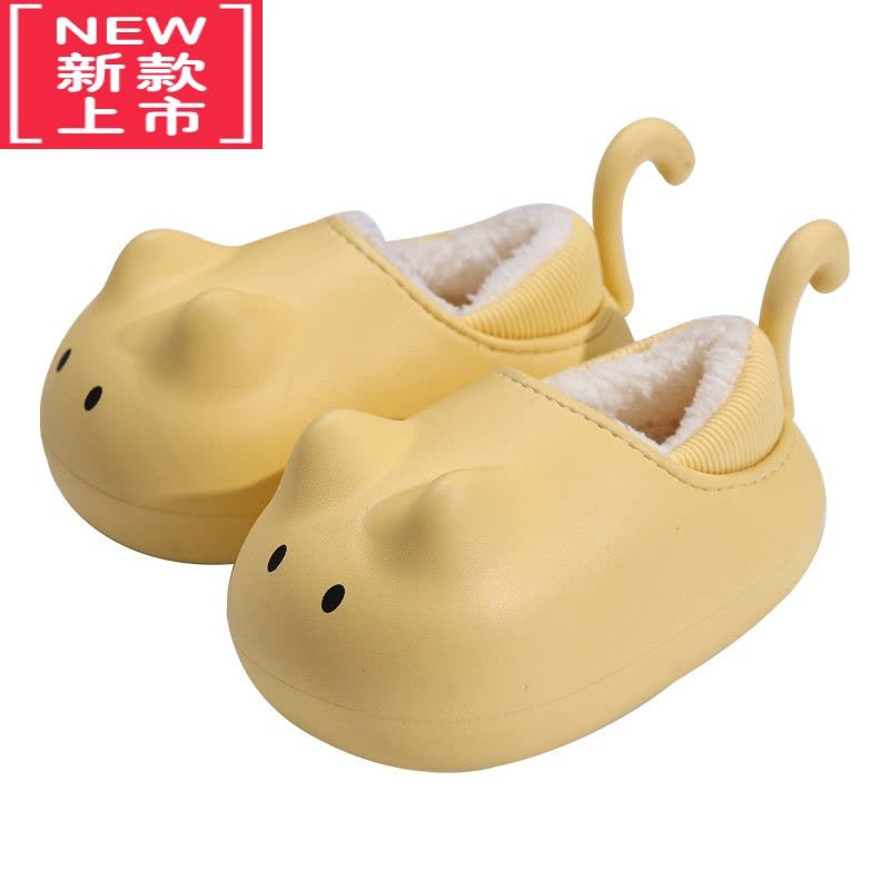 可莉允儿童棉拖鞋女孩冬季2022新款男童女童包跟防水宝宝毛毛棉鞋家居鞋图片