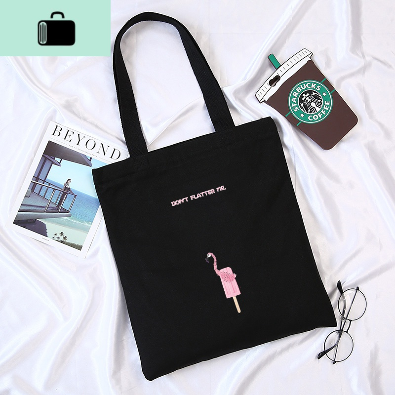 帆布包女学生韩版原宿ulzzang文艺ins森系大带拉链装书黑色帆布袋new