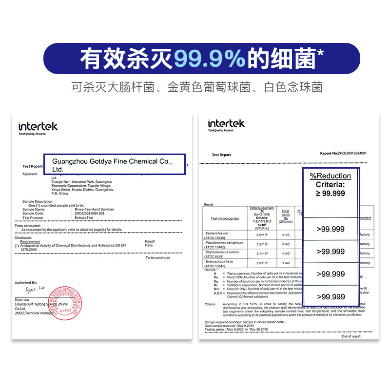 GOTDYA 高缇雅500ml免洗凝胶(中英文包装随机)一瓶 24瓶起订