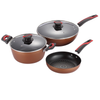 德世朗(DESLON) 锅具 DFS-TZ102B铁离子金钢套锅三件套 炒锅30cm 汤锅24cm 煎锅24cm