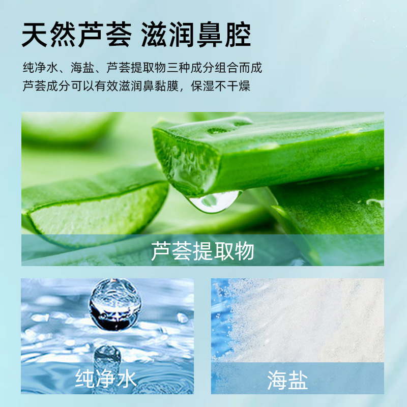DrNaturalHealing生理性盐水小支幼儿洗鼻水鼻腔儿童敷脸喷雾液婴儿海盐水6ml*40支高清大图
