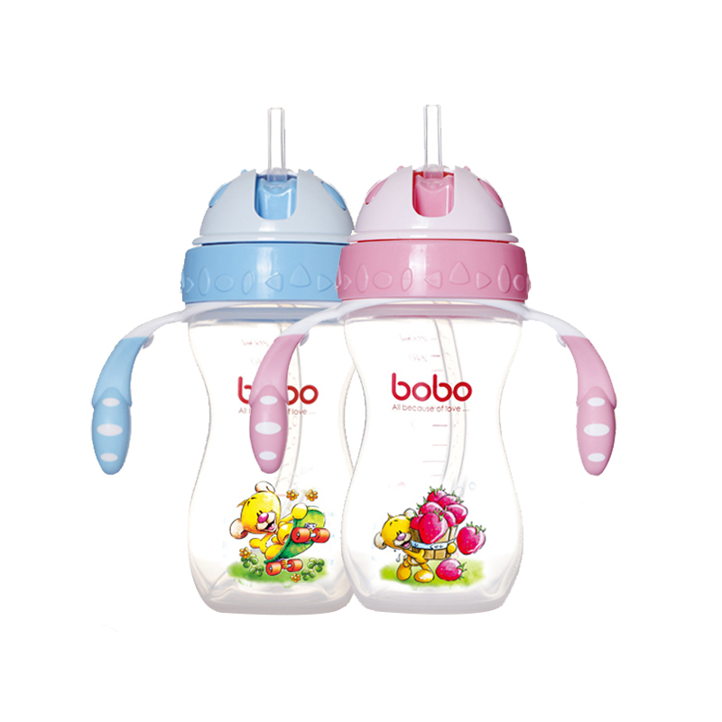 乐儿宝(bobo)一瓶两用PP学饮杯260ML蓝色 适用6个月以上 水杯水壶