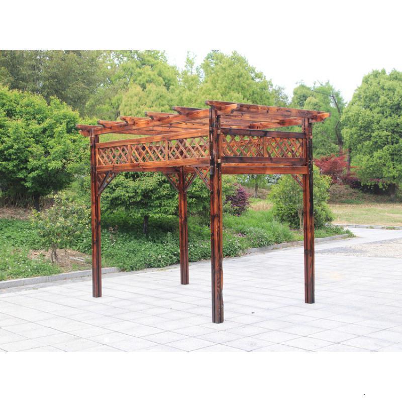防腐木屋凉亭葡萄架实木花园爬藤架花架户外家具庭院桌椅 秋千款架子不含秋千桌椅