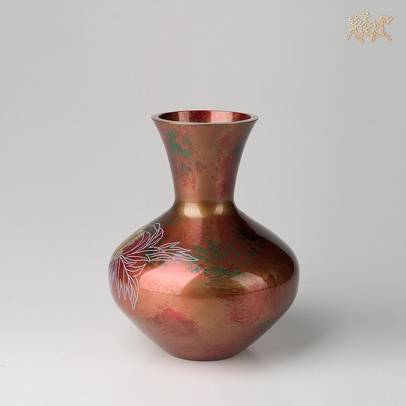 美帮汇全铜摆件《高冈铜器之富士形牡丹》家居饰品 花瓶高清大图
