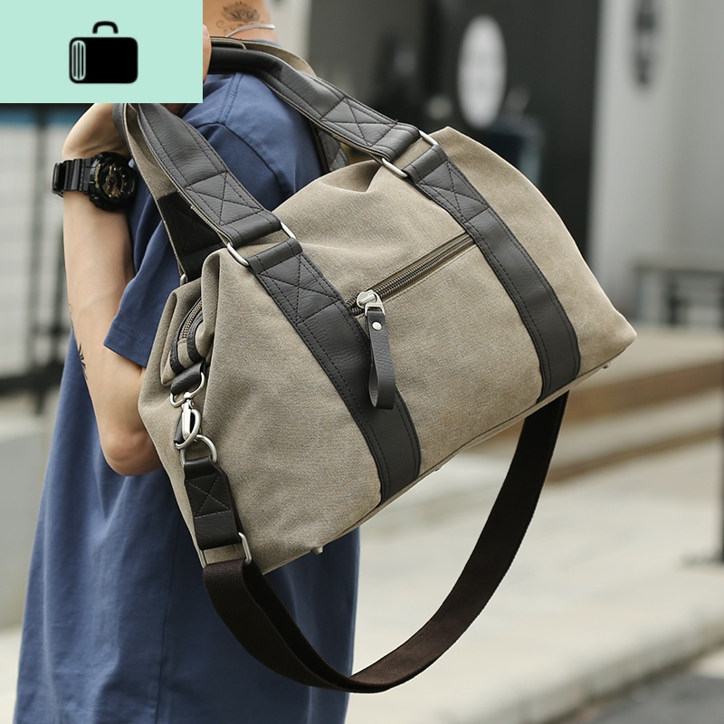 新款韩版男包手提包休闲帆布包男士旅行包行李包单肩斜挎包潮newlake