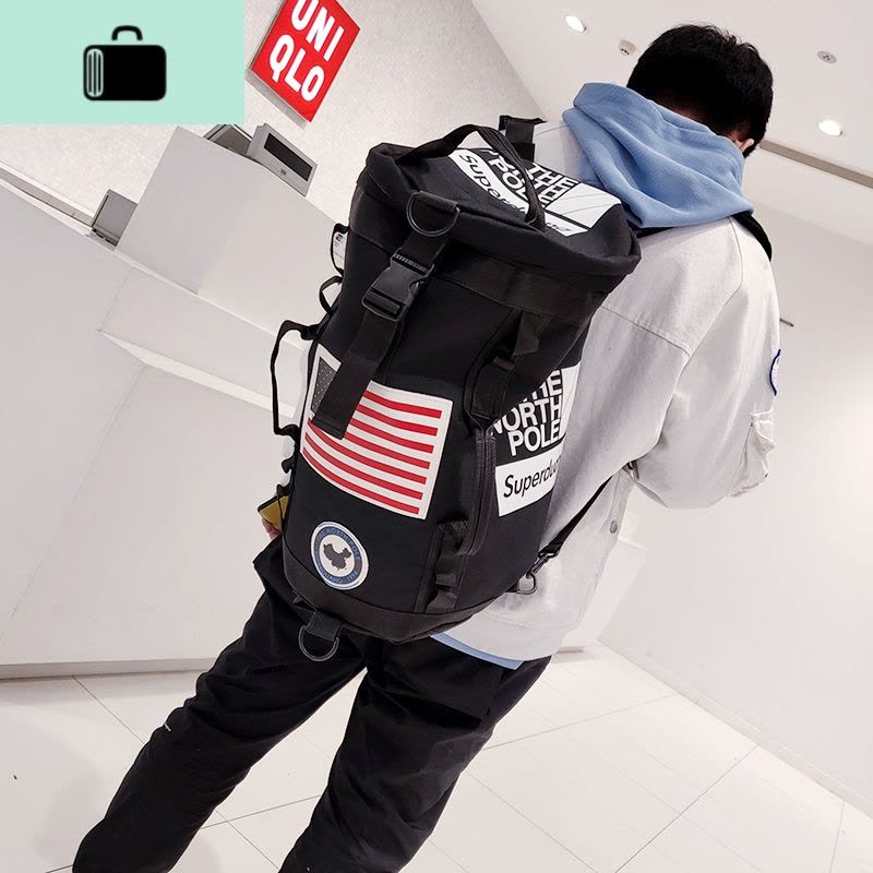 背包男潮时尚潮流双肩包ins潮牌学生书包大容量水桶健身旅行包女NEW LAKE图片