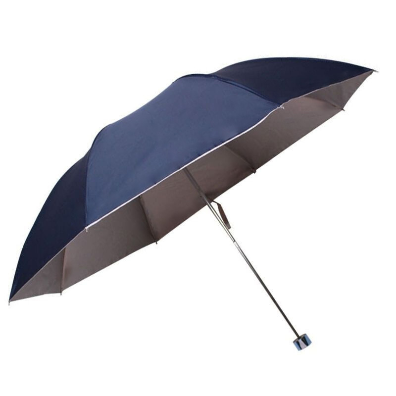 天堂伞 三折银胶晴雨伞防紫外线太阳伞遮阳伞商务伞57cm*8骨 336藏青1283