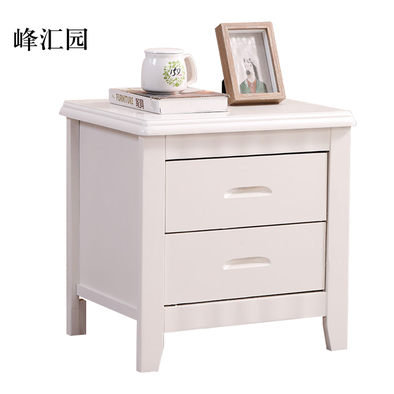 峰汇园床头柜简约现代卧室床边储物柜标准款白色50*41*50cm