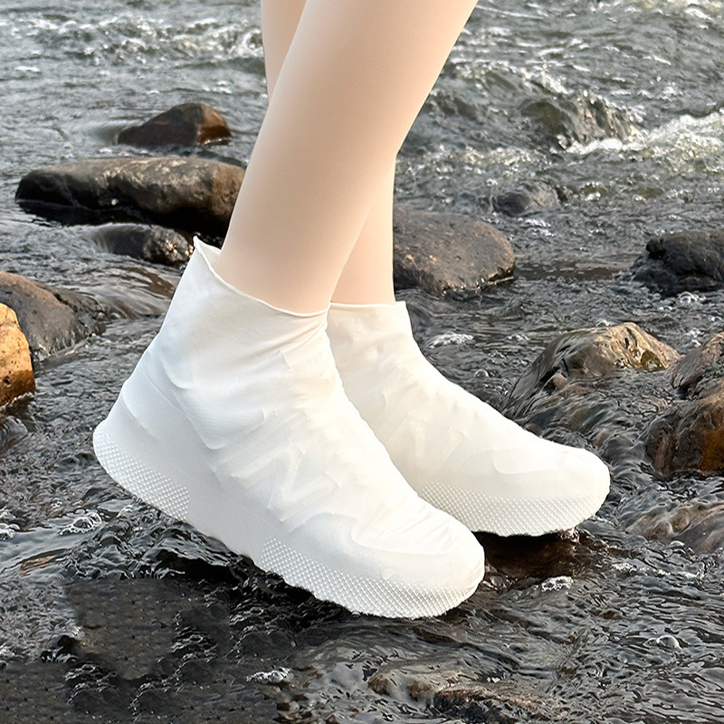 敏胤 MY-3001低帮乳胶雨套靴防水鞋套男女通用M码 白色【32-40码】高清大图