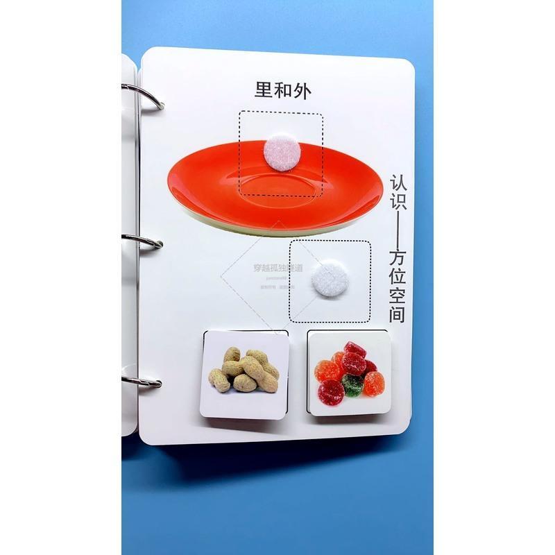 语言发育迟缓孤独症自闭症儿童方位空间认知卡操作大小卡片 方位空间安静书