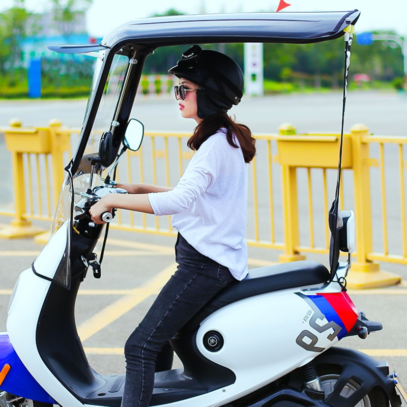 闪电客电动车雨棚遮阳伞防雨防风摩托车挡风罩电瓶车遮雨棚防晒遮阳棚