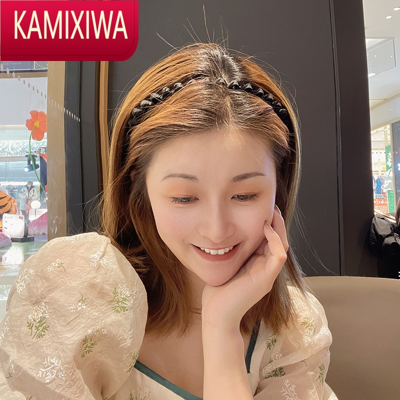 KAMIXIWA黑色隐形发捆发箍女洗脸头箍发卡波浪日常外戴男士运动压发束发带头饰